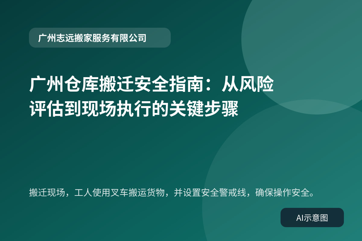 搬迁现场,工人使用叉车搬运货物,并设置安全警戒线,确保操作安全。