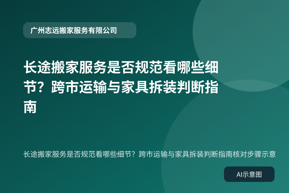 长途搬家服务是否规范看哪些细节?跨市运输与家具拆装判断指南核对步骤示意