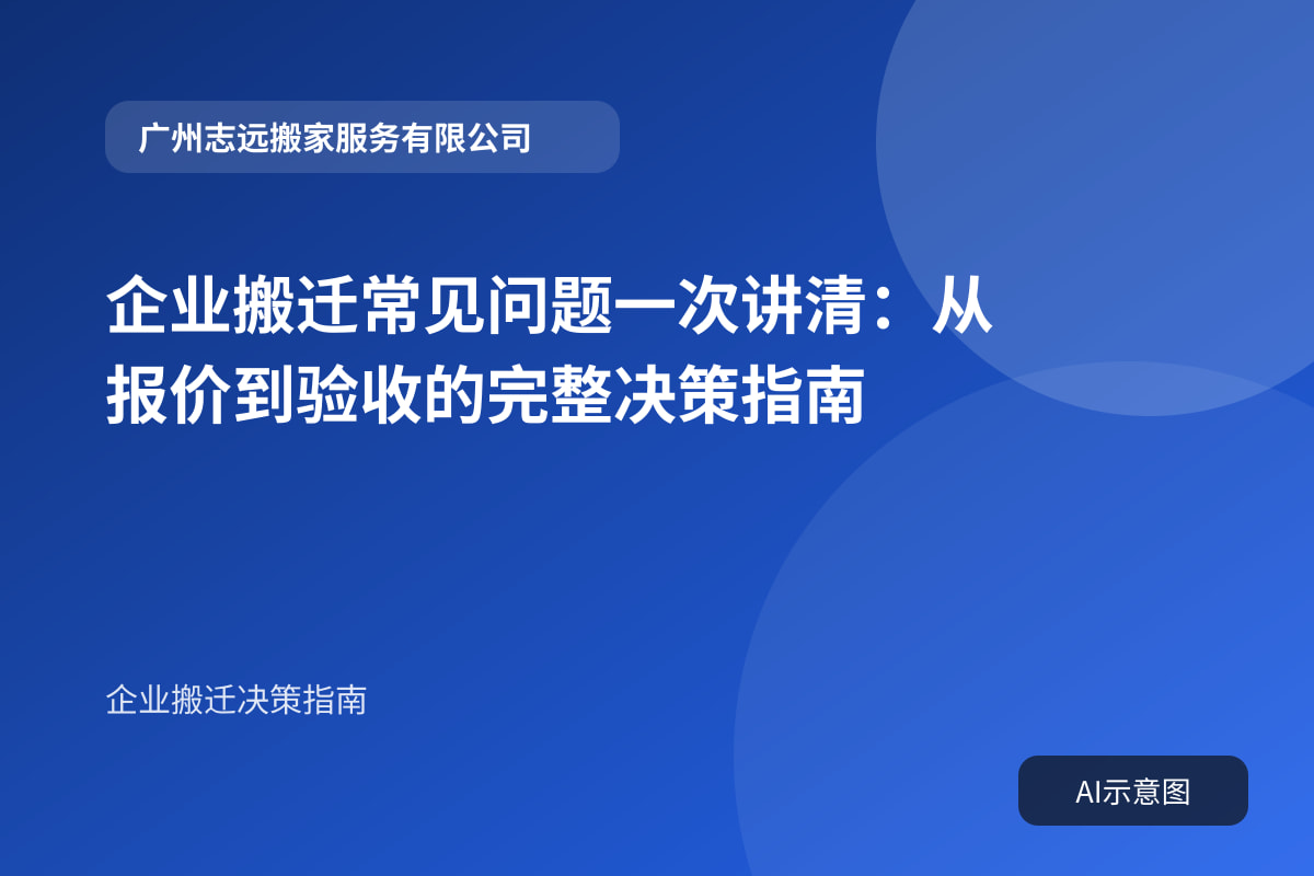 企业搬迁常见问题一次讲清:从报价到验收的完整决策指南封面示意图