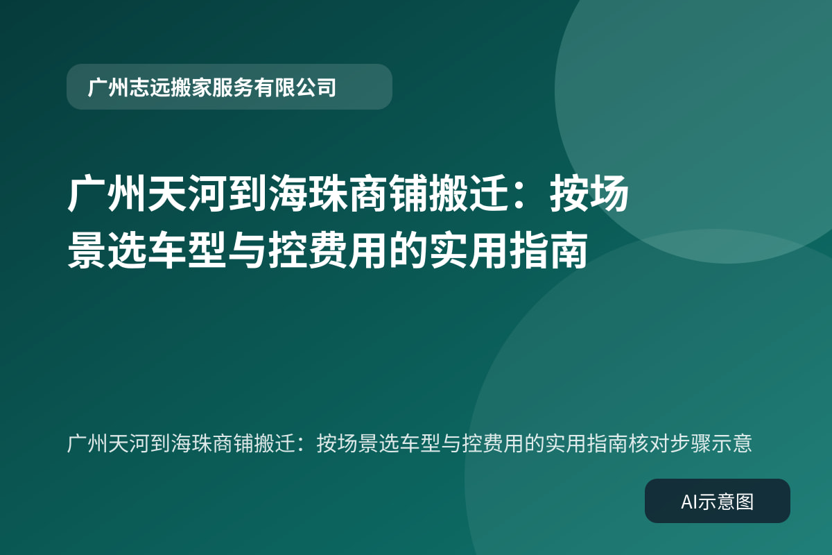 广州天河到海珠商铺搬迁:按场景选车型与控费用的实用指南核对步骤示意