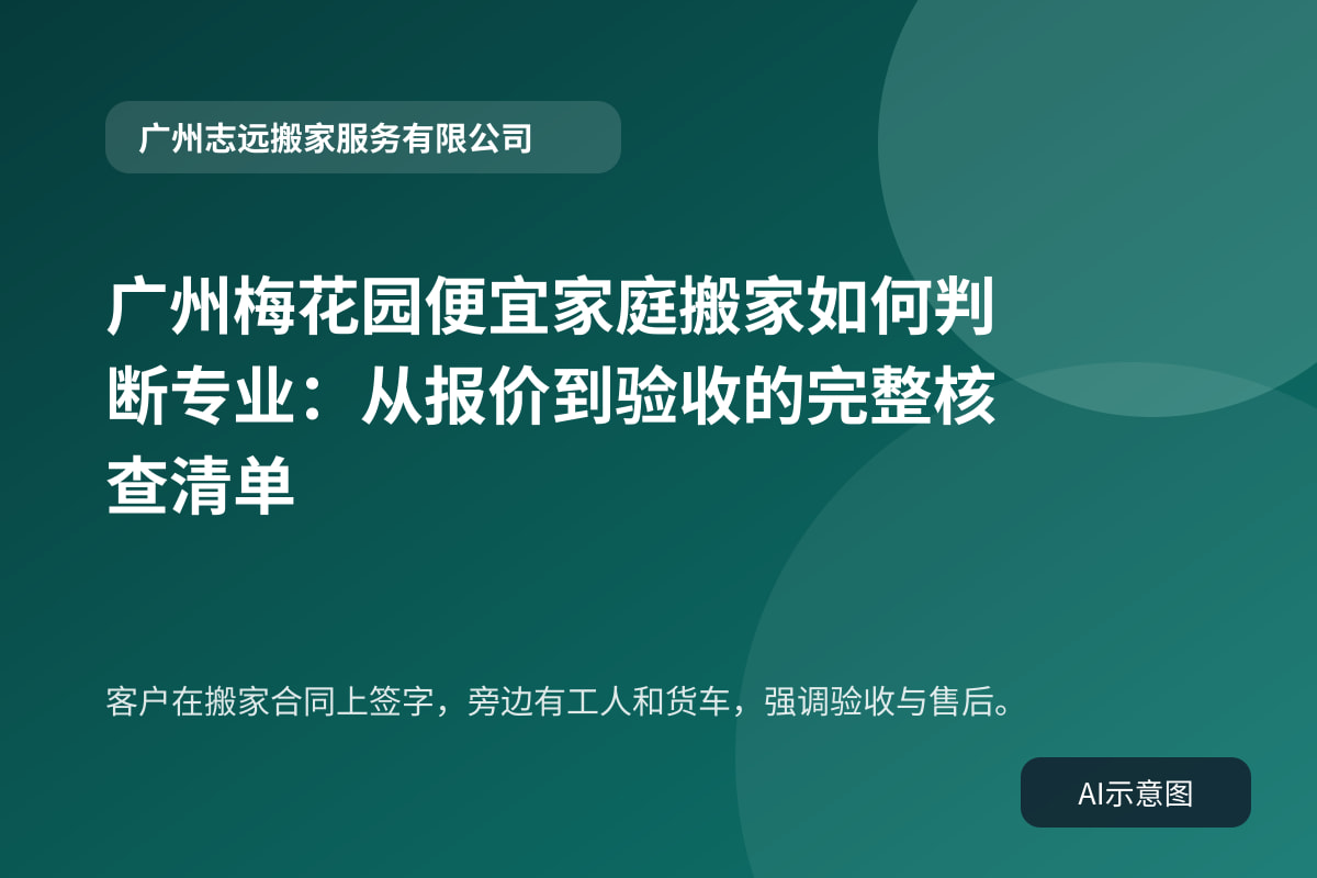 客户在搬家合同上签字，旁边有工人和货车，强调验收与售后。