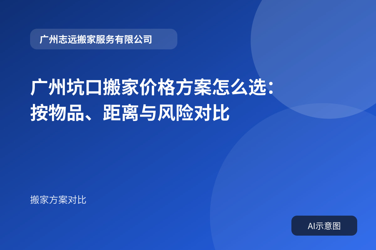 广州坑口搬家价格方案怎么选:按物品、距离与风险对比封面示意图