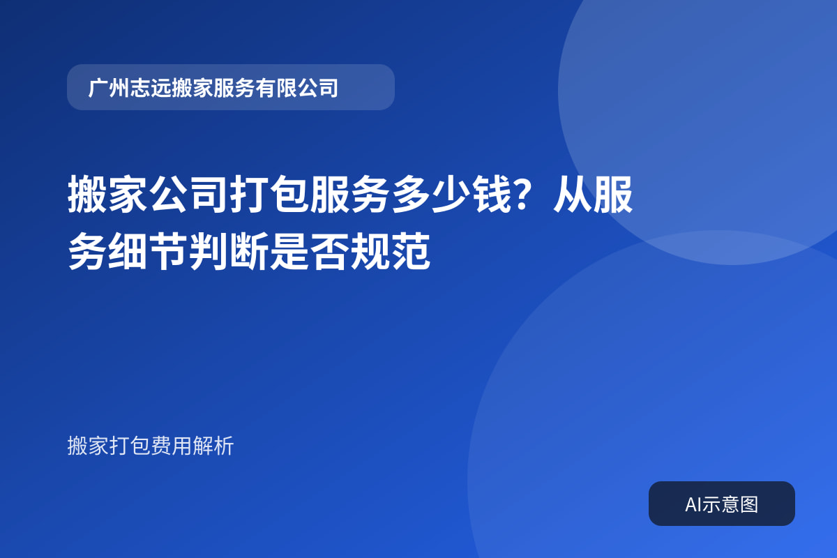 搬家公司打包服务多少钱?从服务细节判断是否规范封面示意图