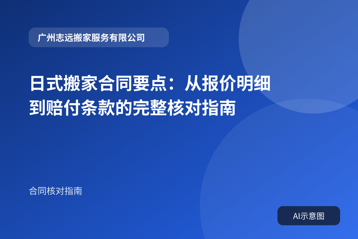 日式搬家合同要点：从报价明细到赔付条款的完整核对指南封面示意图