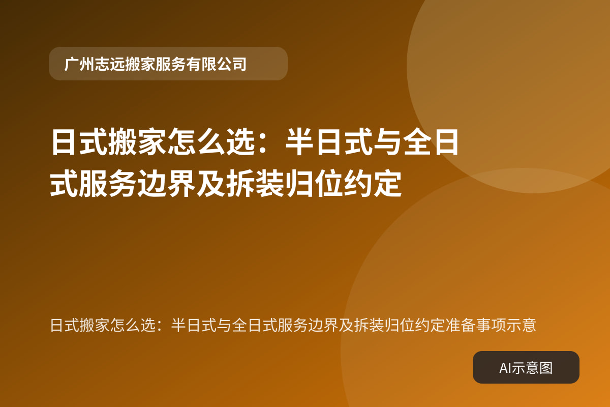 日式搬家怎么选:半日式与全日式服务边界及拆装归位约定准备事项示意