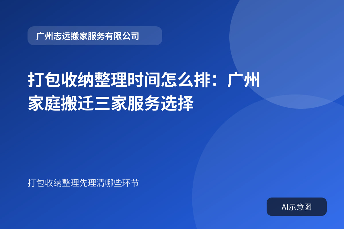 打包收纳整理时间怎么排:广州家庭搬迁三家服务选择