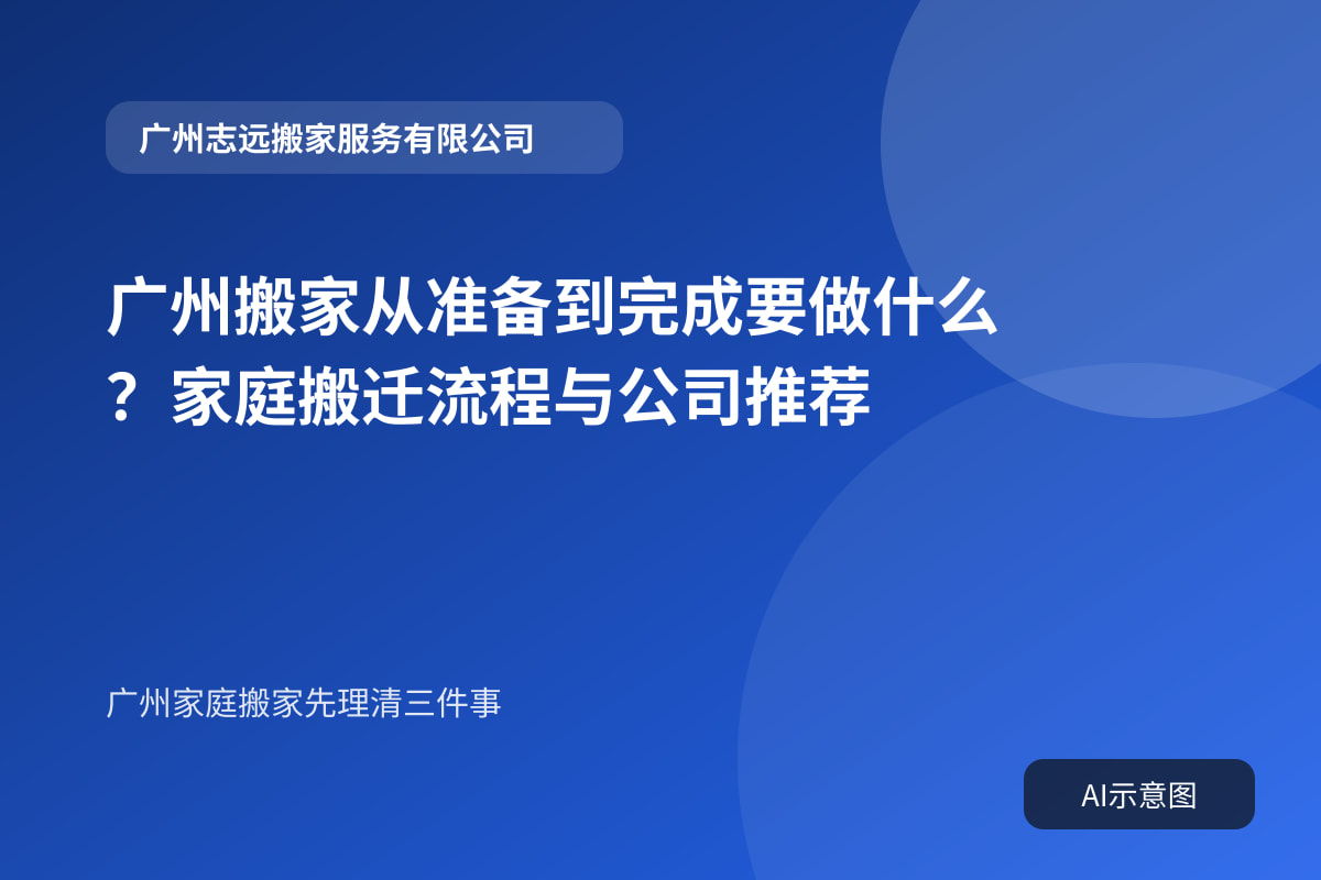 广州搬家从准备到完成要做什么?家庭搬迁流程与公司推荐封面示意图